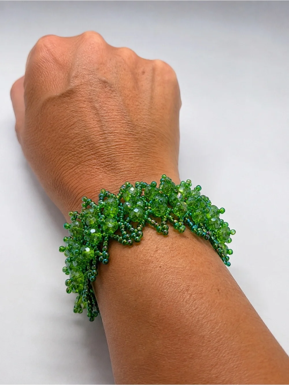 Handcrafted Green Beaded Bracelet